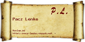 Pacz Lenke névjegykártya
